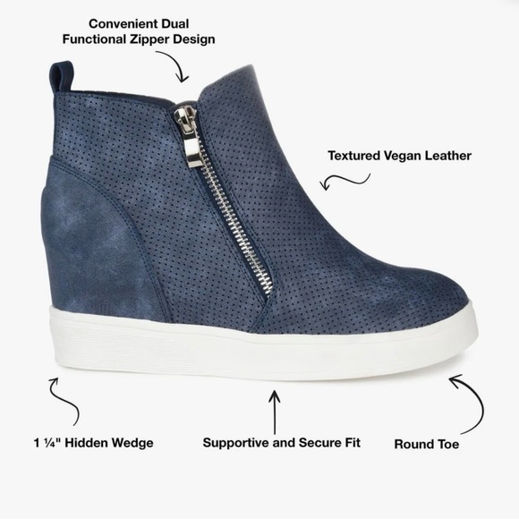 Women's Blue Journee Penelope Wedge Sneakers.  9.5 - Picture 7 of 15